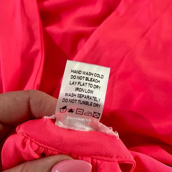🔥SEXY🔥NWOT Neon Hot Pink Superdown Open Back Crop Top Sz M Medium - Picture 10 of 11